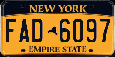 NY license plate FAD6097