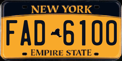 NY license plate FAD6100