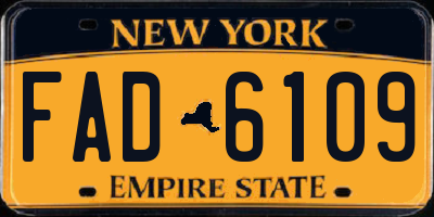 NY license plate FAD6109