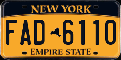 NY license plate FAD6110