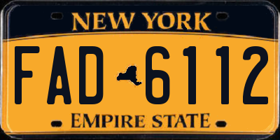 NY license plate FAD6112