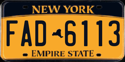 NY license plate FAD6113