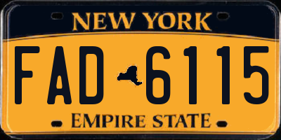 NY license plate FAD6115