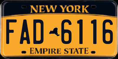 NY license plate FAD6116