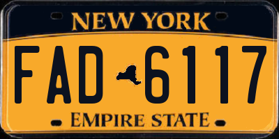 NY license plate FAD6117