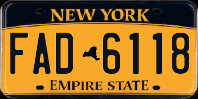 NY license plate FAD6118