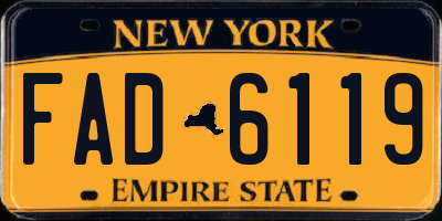 NY license plate FAD6119