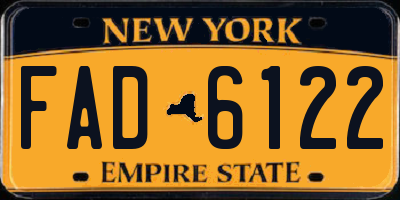 NY license plate FAD6122