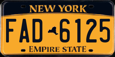 NY license plate FAD6125