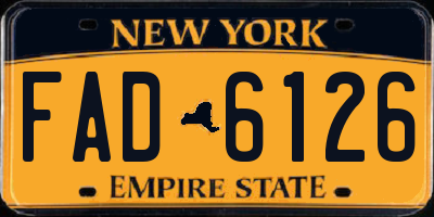 NY license plate FAD6126