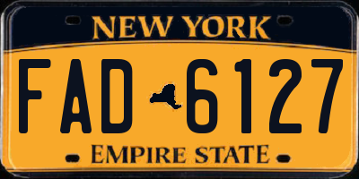 NY license plate FAD6127