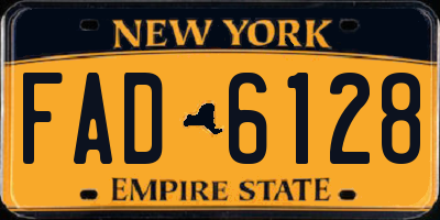 NY license plate FAD6128