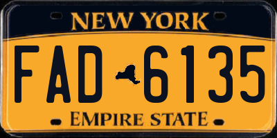 NY license plate FAD6135