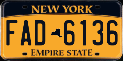 NY license plate FAD6136