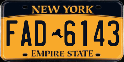 NY license plate FAD6143