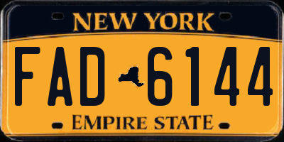 NY license plate FAD6144