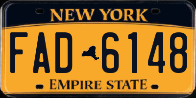 NY license plate FAD6148