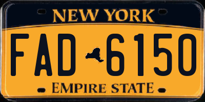 NY license plate FAD6150