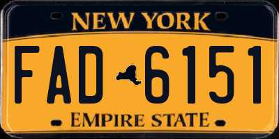 NY license plate FAD6151