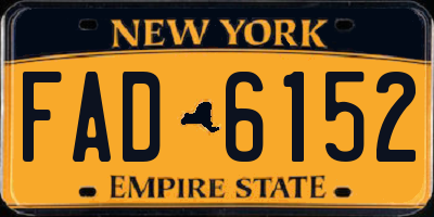 NY license plate FAD6152