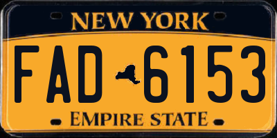 NY license plate FAD6153