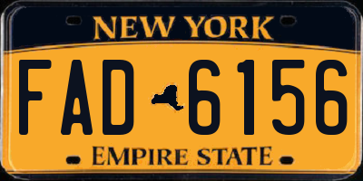 NY license plate FAD6156