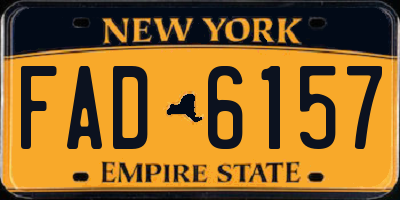 NY license plate FAD6157