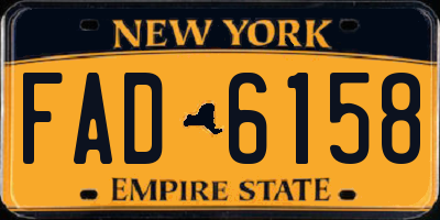 NY license plate FAD6158