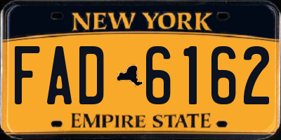 NY license plate FAD6162