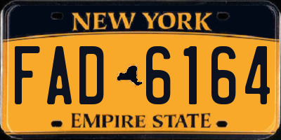 NY license plate FAD6164