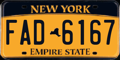 NY license plate FAD6167