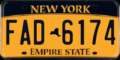 NY license plate FAD6174