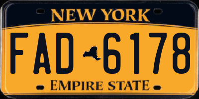 NY license plate FAD6178