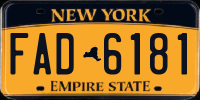 NY license plate FAD6181