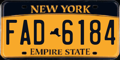 NY license plate FAD6184