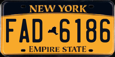 NY license plate FAD6186