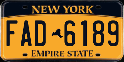 NY license plate FAD6189