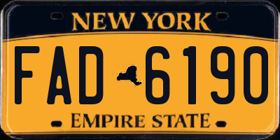 NY license plate FAD6190