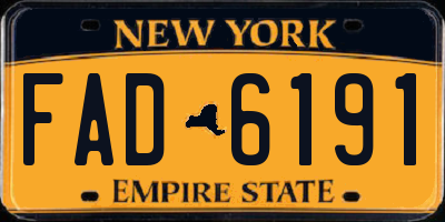 NY license plate FAD6191