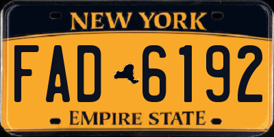 NY license plate FAD6192