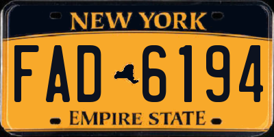 NY license plate FAD6194