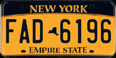 NY license plate FAD6196