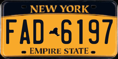 NY license plate FAD6197