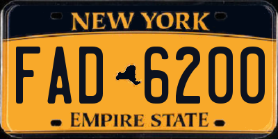 NY license plate FAD6200