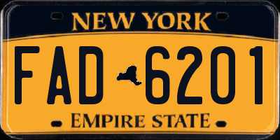 NY license plate FAD6201