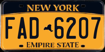 NY license plate FAD6207