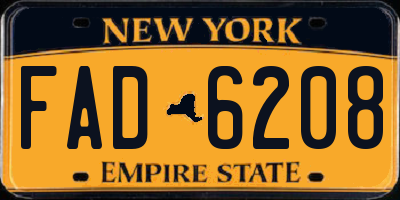 NY license plate FAD6208