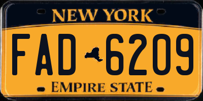 NY license plate FAD6209