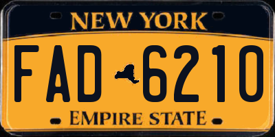 NY license plate FAD6210