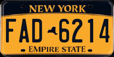 NY license plate FAD6214